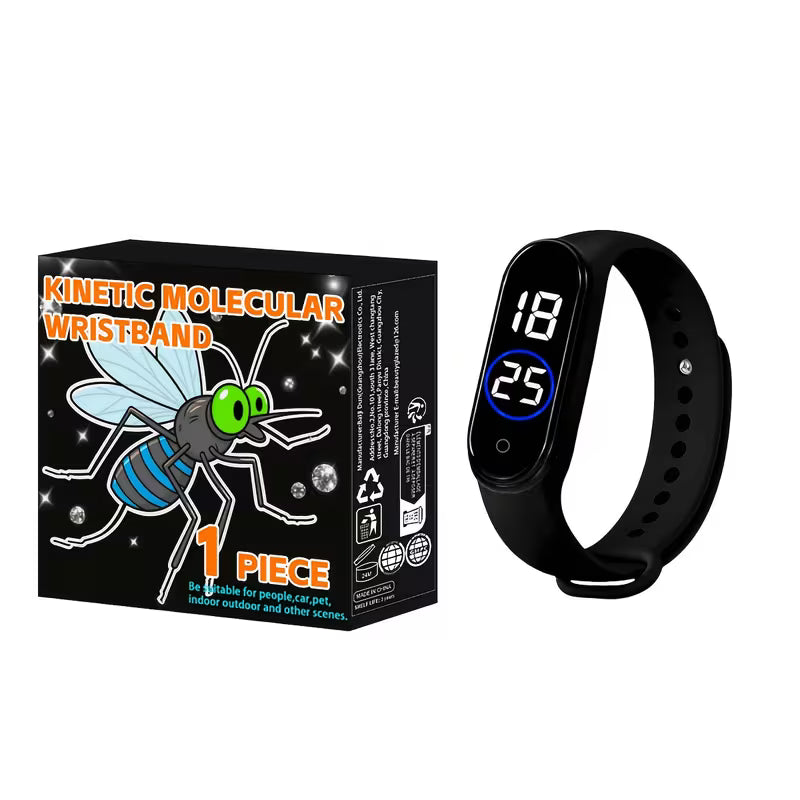 🦟⌚ Pulsera Repelente de Mosquitos con Reloj Digital KIVO