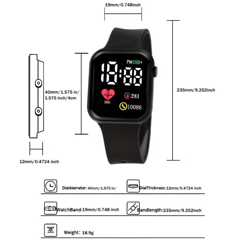 ⌚ Reloj Electrónico LED Cuadrado KIVO