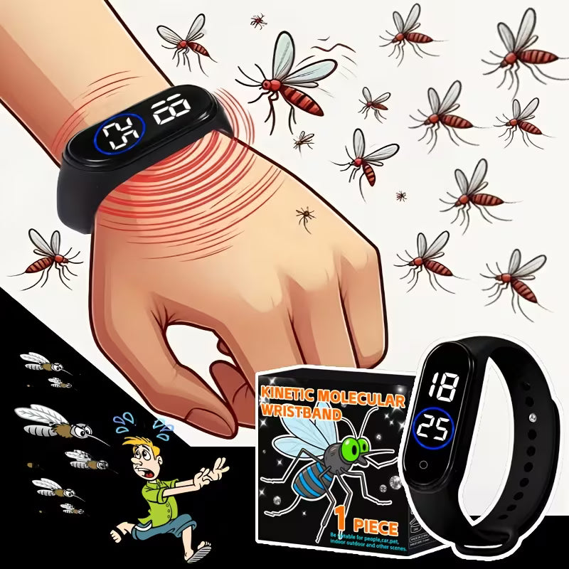 🦟⌚ Pulsera Repelente de Mosquitos con Reloj Digital KIVO