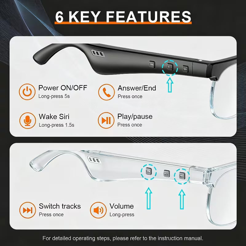 🕶️🎧 Gafas Inteligentes Inalámbricas 2 en 1 KIVO